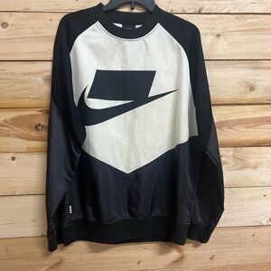 Nike Crewneck Sweater Black and White with imperfection showing in pictures.